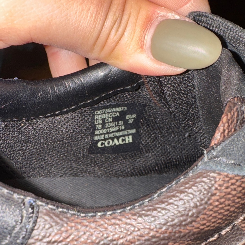 NEVER WORN COACH Signature Brown & Black Sneakers - Picture 7 of 8